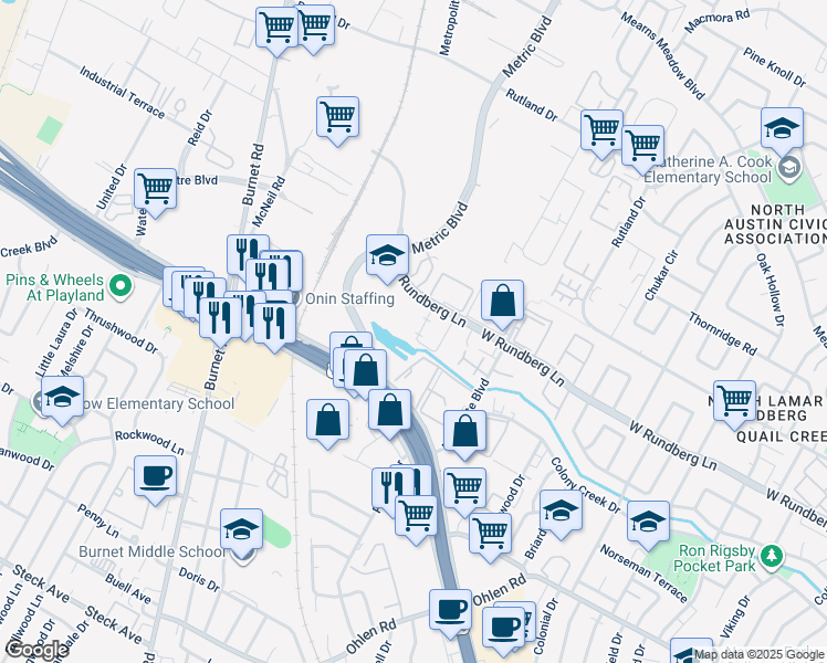 map of restaurants, bars, coffee shops, grocery stores, and more near 2002 West Loop in Austin