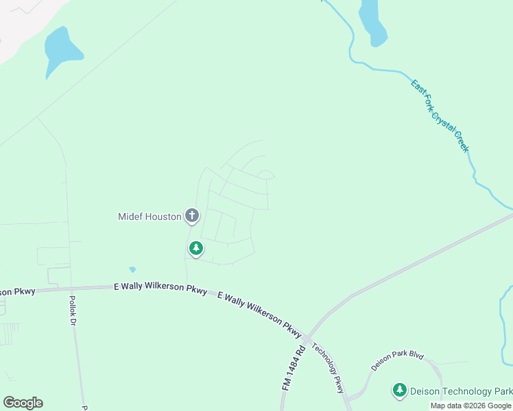 map of restaurants, bars, coffee shops, grocery stores, and more near East Wally Wilkerson Parkway in Conroe