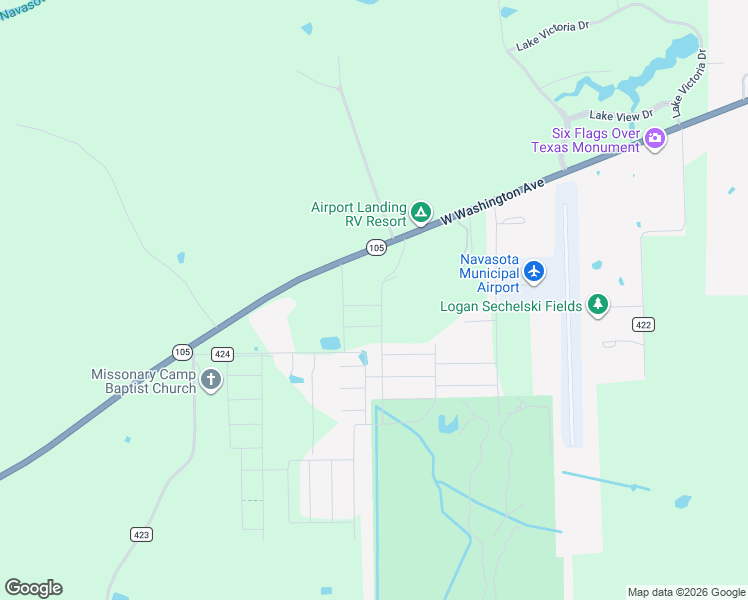 map of restaurants, bars, coffee shops, grocery stores, and more near 2966 Texas 105 in Navasota