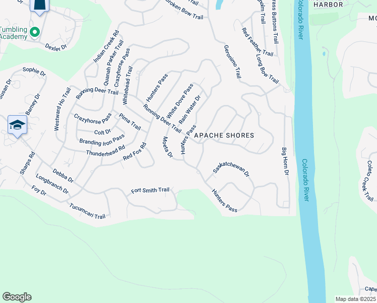 map of restaurants, bars, coffee shops, grocery stores, and more near 14223 Running Deer Trail in Austin
