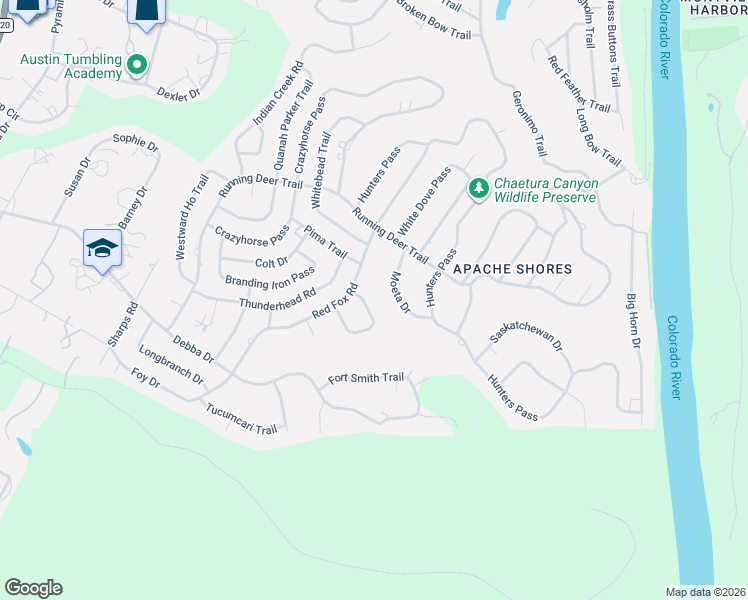 map of restaurants, bars, coffee shops, grocery stores, and more near 14432 Tuscola Circle in Austin