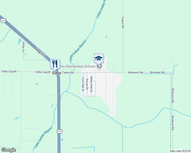 map of restaurants, bars, coffee shops, grocery stores, and more near 891 Topsy Rd in Lake Charles