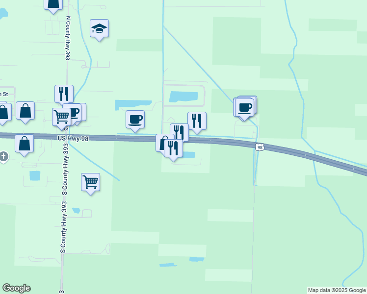 map of restaurants, bars, coffee shops, grocery stores, and more near 2383 U.S. 98 in Santa Rosa Beach