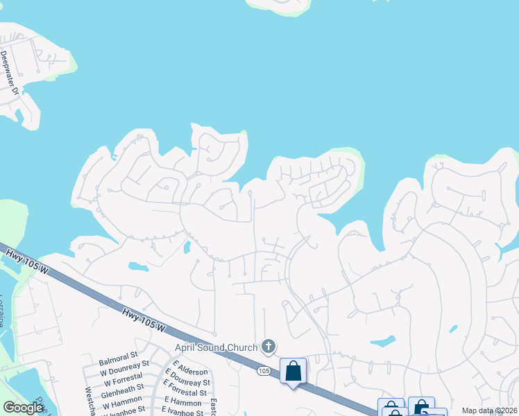 map of restaurants, bars, coffee shops, grocery stores, and more near 203 Lakeview Terrace in Montgomery