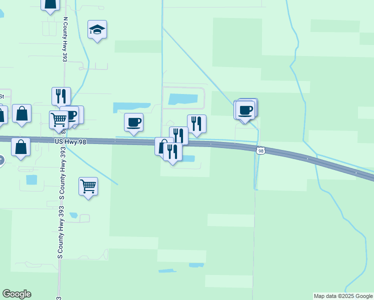 map of restaurants, bars, coffee shops, grocery stores, and more near 2383 U.S. 98 in Santa Rosa Beach
