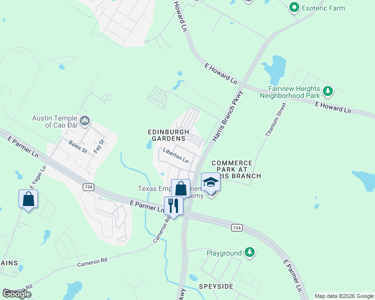 map of restaurants, bars, coffee shops, grocery stores, and more near 5640 Colinton Avenue in Austin