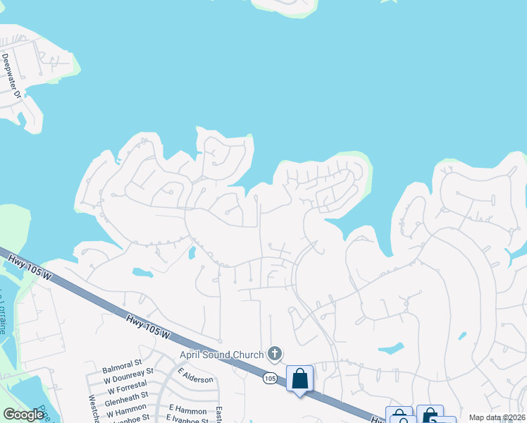 map of restaurants, bars, coffee shops, grocery stores, and more near 202 Lakeview Terrace in Montgomery