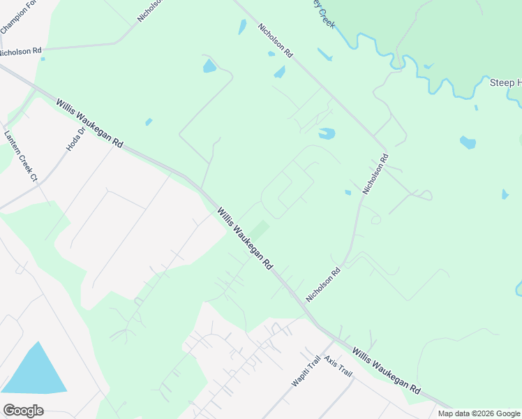 map of restaurants, bars, coffee shops, grocery stores, and more near 12845 Willis Waukegan Road in Conroe