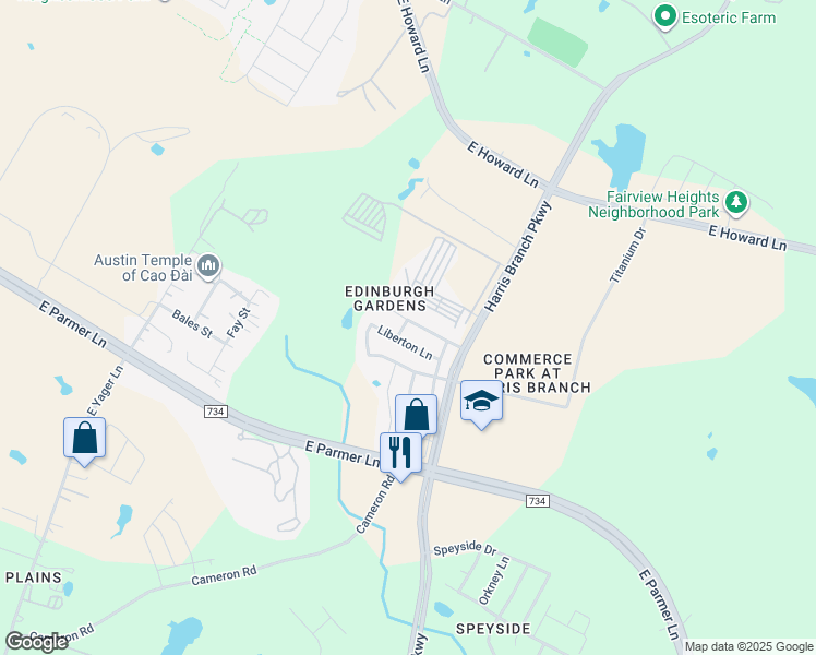 map of restaurants, bars, coffee shops, grocery stores, and more near 5601 Colinton Avenue in Austin