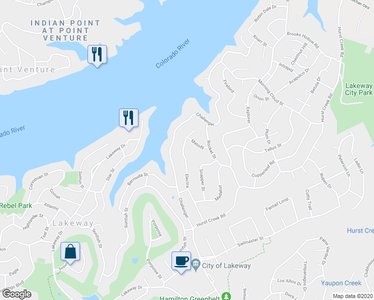 map of restaurants, bars, coffee shops, grocery stores, and more near 920 Electra in Austin