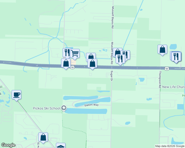 map of restaurants, bars, coffee shops, grocery stores, and more near 128 Southaven Circle in Santa Rosa Beach