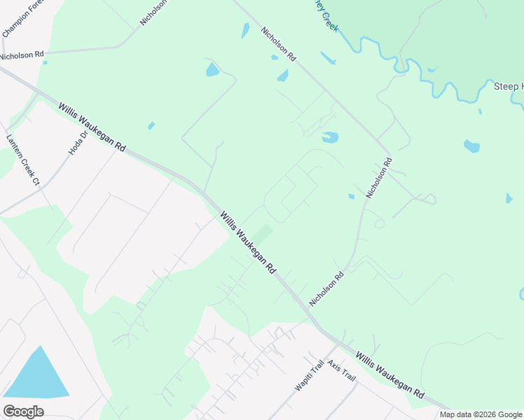 map of restaurants, bars, coffee shops, grocery stores, and more near 12845 Willis Waukegan Road in Conroe