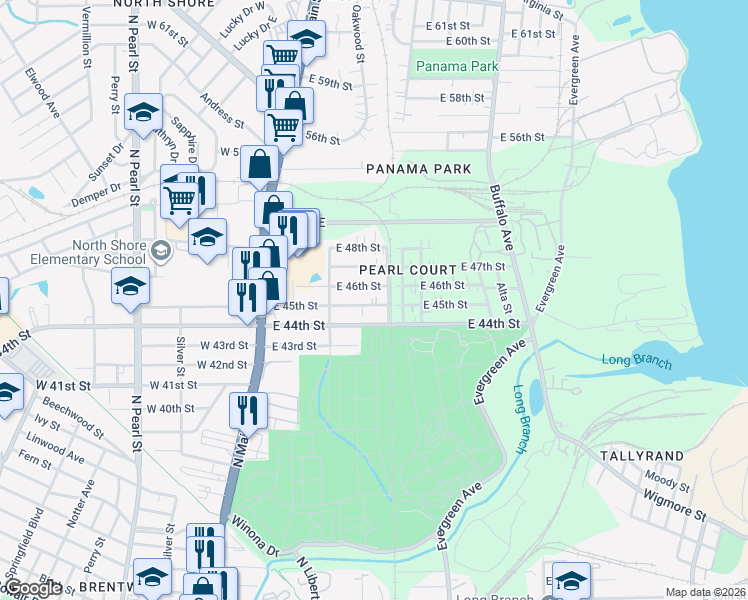 map of restaurants, bars, coffee shops, grocery stores, and more near 279 East 45th Street in Jacksonville