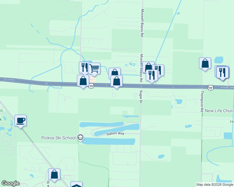 map of restaurants, bars, coffee shops, grocery stores, and more near 136 Southaven Circle in Santa Rosa Beach