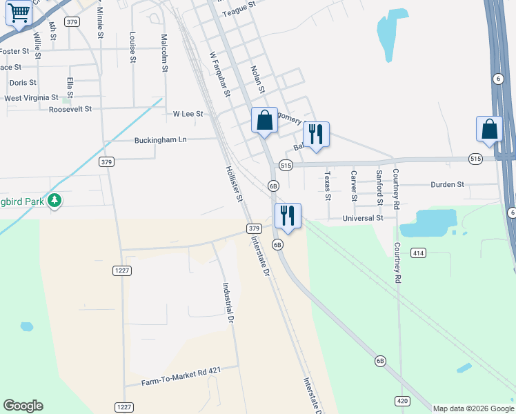 map of restaurants, bars, coffee shops, grocery stores, and more near 1702 South Lasalle Street in Navasota