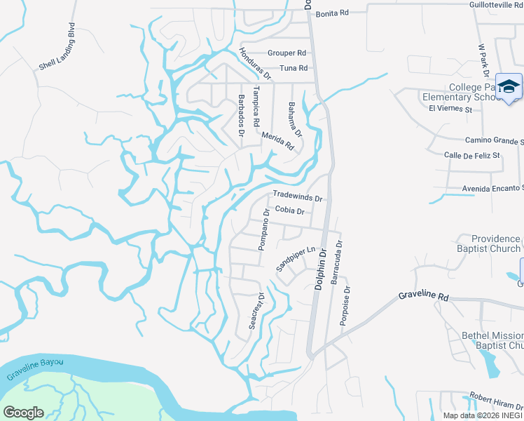 map of restaurants, bars, coffee shops, grocery stores, and more near 2205 Pompano Street in Gautier