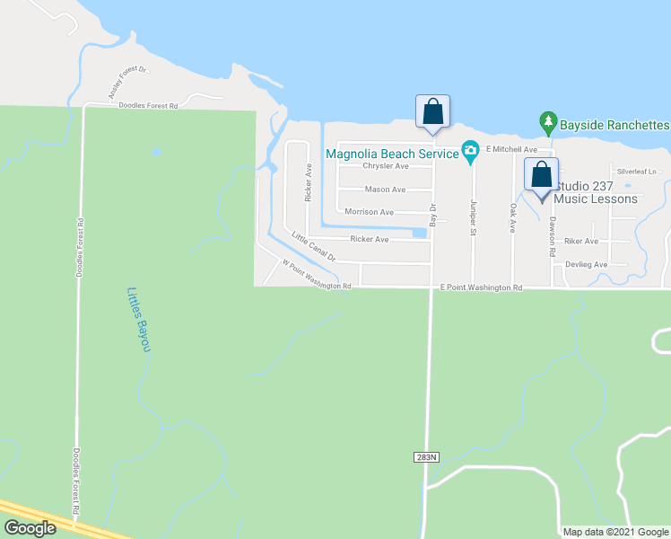 map of restaurants, bars, coffee shops, grocery stores, and more near 251 Little Canal Drive in Santa Rosa Beach