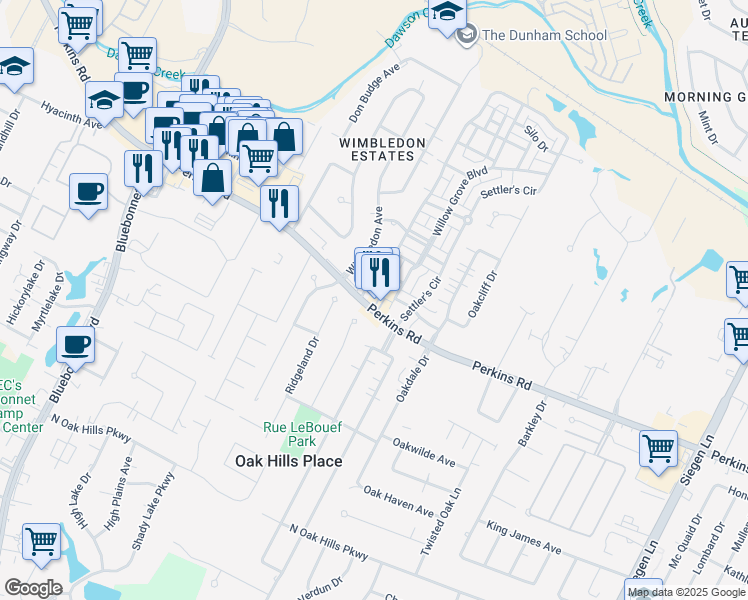 map of restaurants, bars, coffee shops, grocery stores, and more near 1827 Plantation Oak Drive in Baton Rouge