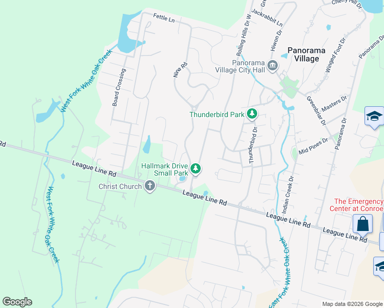 map of restaurants, bars, coffee shops, grocery stores, and more near 7536 Tyler Run in Conroe