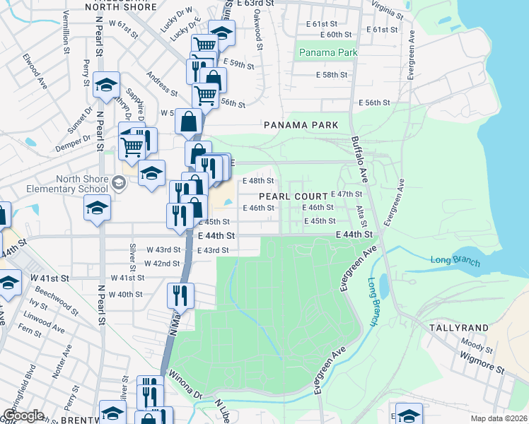 map of restaurants, bars, coffee shops, grocery stores, and more near 279 East 45th Street in Jacksonville