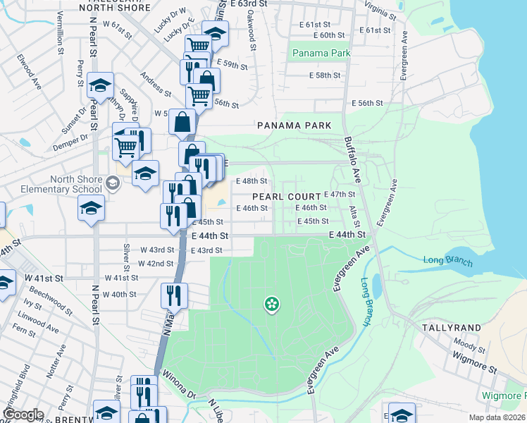 map of restaurants, bars, coffee shops, grocery stores, and more near 279 East 45th Street in Jacksonville