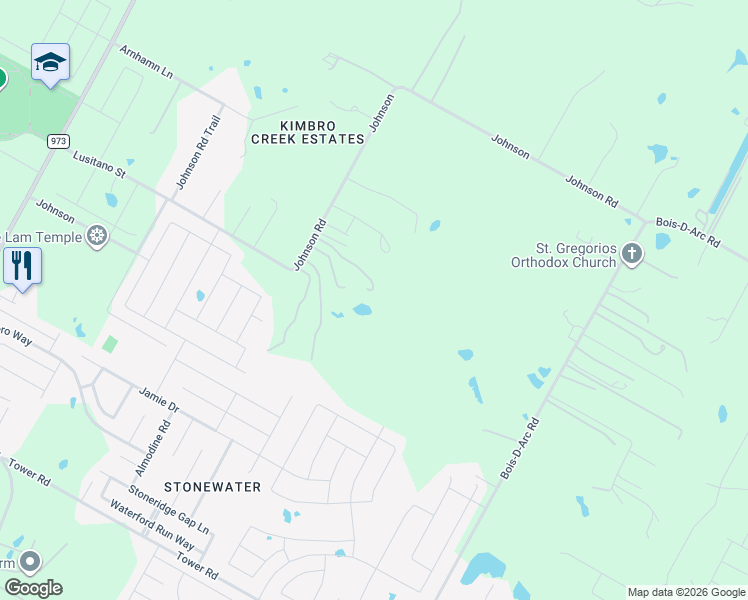 map of restaurants, bars, coffee shops, grocery stores, and more near 12339 Johnson Rd in Manor