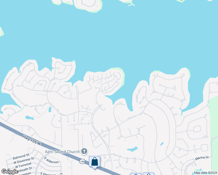 map of restaurants, bars, coffee shops, grocery stores, and more near 21 April Point Drive South in Montgomery