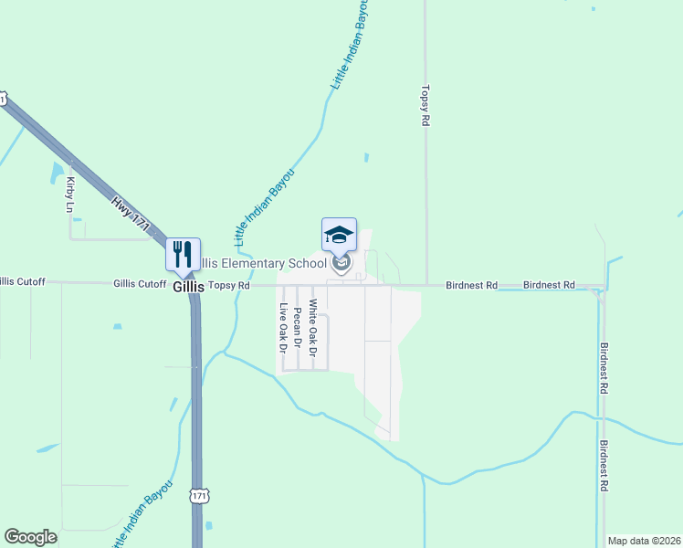 map of restaurants, bars, coffee shops, grocery stores, and more near 891 Topsy Rd in Lake Charles