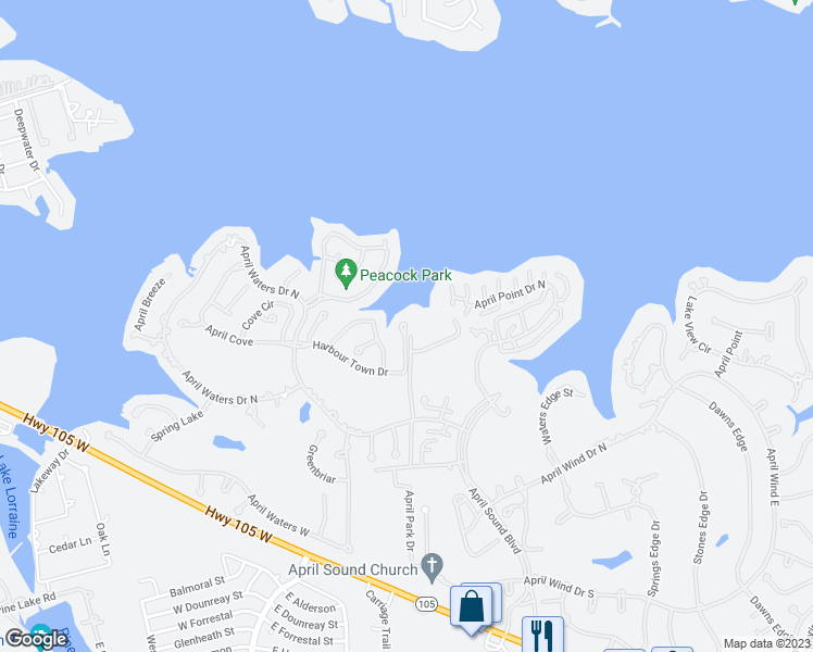 map of restaurants, bars, coffee shops, grocery stores, and more near 112 Harbour Town Court in Montgomery