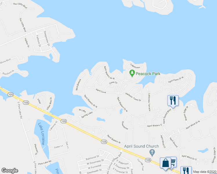 map of restaurants, bars, coffee shops, grocery stores, and more near 144 Cove Circle in Montgomery