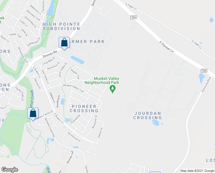 map of restaurants, bars, coffee shops, grocery stores, and more near 12000 Timber Heights Drive in Austin