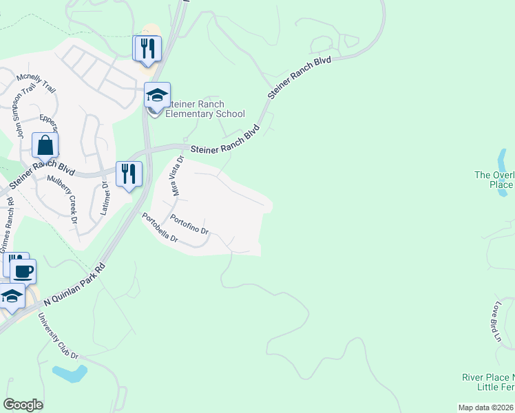 map of restaurants, bars, coffee shops, grocery stores, and more near 11809 Mira Mesa Drive in Austin