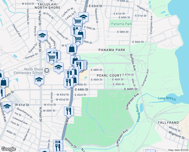 map of restaurants, bars, coffee shops, grocery stores, and more near 215 East 47th Street in Jacksonville
