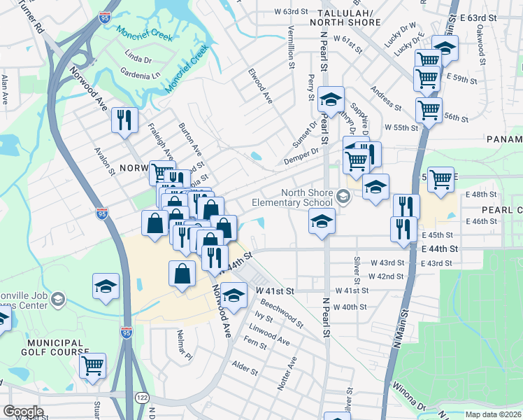map of restaurants, bars, coffee shops, grocery stores, and more near 543 West 46th Street in Jacksonville