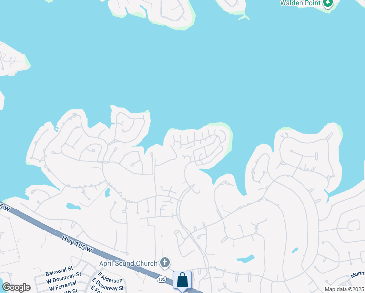 map of restaurants, bars, coffee shops, grocery stores, and more near 89 April Point Drive South in Montgomery
