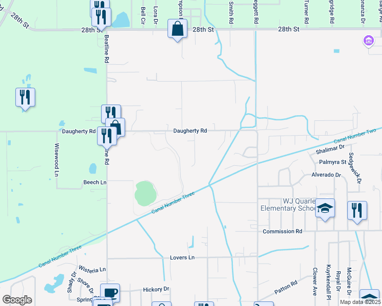 map of restaurants, bars, coffee shops, grocery stores, and more near 132 Via Don Ray Road in Long Beach