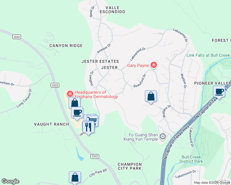 map of restaurants, bars, coffee shops, grocery stores, and more near 7005 Juneberry Cove in Austin