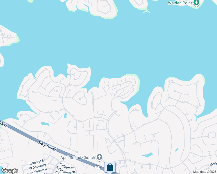 map of restaurants, bars, coffee shops, grocery stores, and more near 131 April Point Drive North in Montgomery