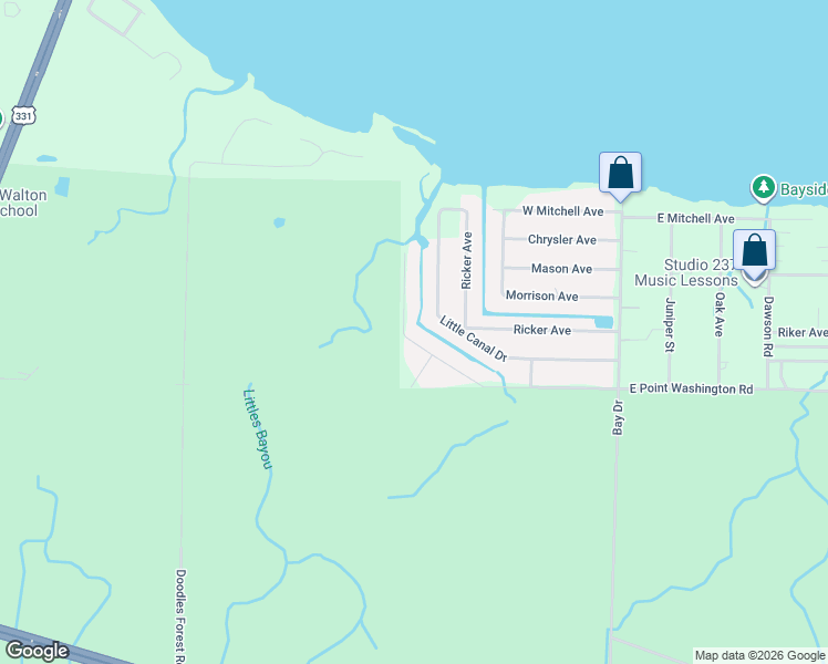 map of restaurants, bars, coffee shops, grocery stores, and more near 518 West Point Washington Road in Santa Rosa Beach