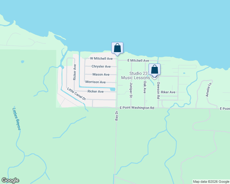 map of restaurants, bars, coffee shops, grocery stores, and more near 11 Ricker Avenue in Santa Rosa Beach