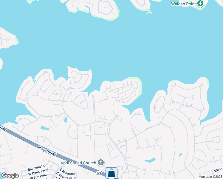 map of restaurants, bars, coffee shops, grocery stores, and more near 89 April Point Drive South in Montgomery