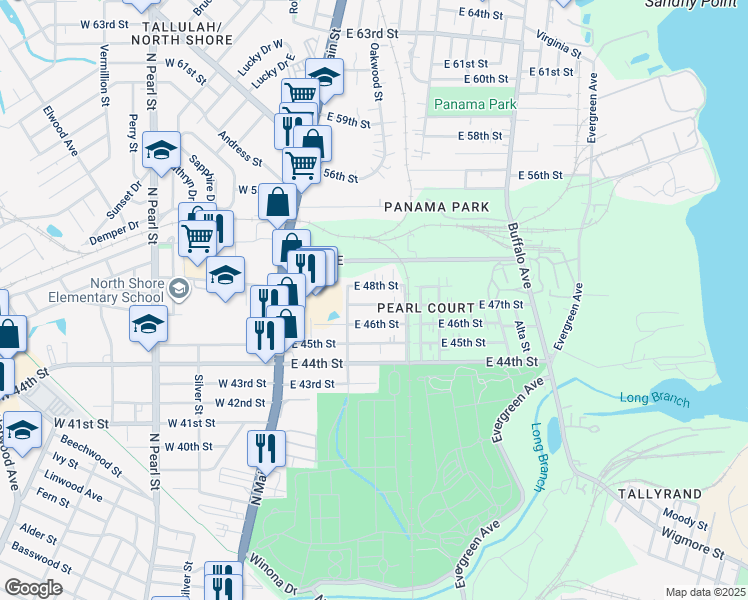 map of restaurants, bars, coffee shops, grocery stores, and more near 245 East 47th Street in Jacksonville