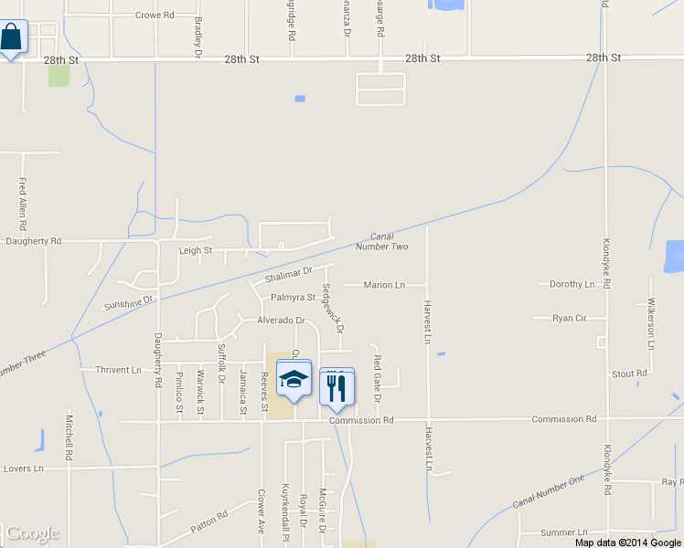 map of restaurants, bars, coffee shops, grocery stores, and more near 19146 Marion Lane in Long Beach