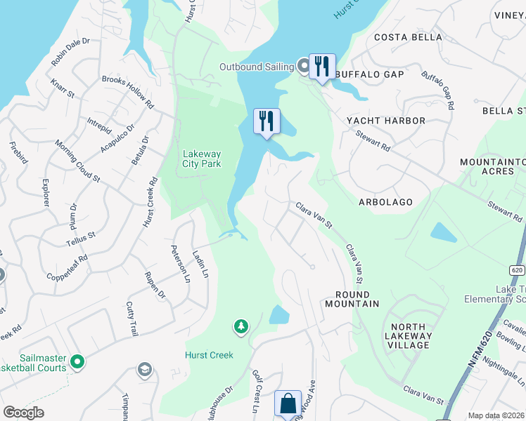 map of restaurants, bars, coffee shops, grocery stores, and more near 308 Cedar Hurst Lane in Austin