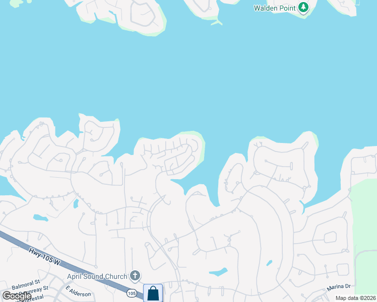 map of restaurants, bars, coffee shops, grocery stores, and more near 172 April Point Drive South in Montgomery