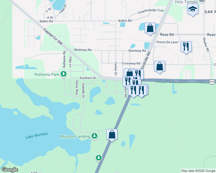 map of restaurants, bars, coffee shops, grocery stores, and more near 5050 Oleander Dr in Tallahassee