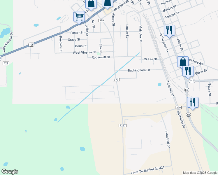 map of restaurants, bars, coffee shops, grocery stores, and more near 607 Heritage Drive in Navasota