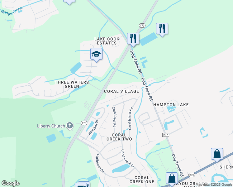 map of restaurants, bars, coffee shops, grocery stores, and more near in Escambia County