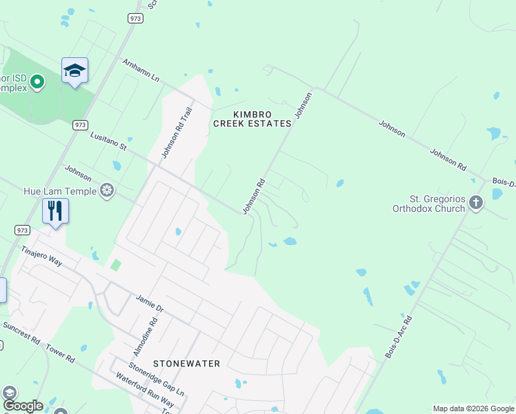 map of restaurants, bars, coffee shops, grocery stores, and more near 12339 Johnson Road in Manor