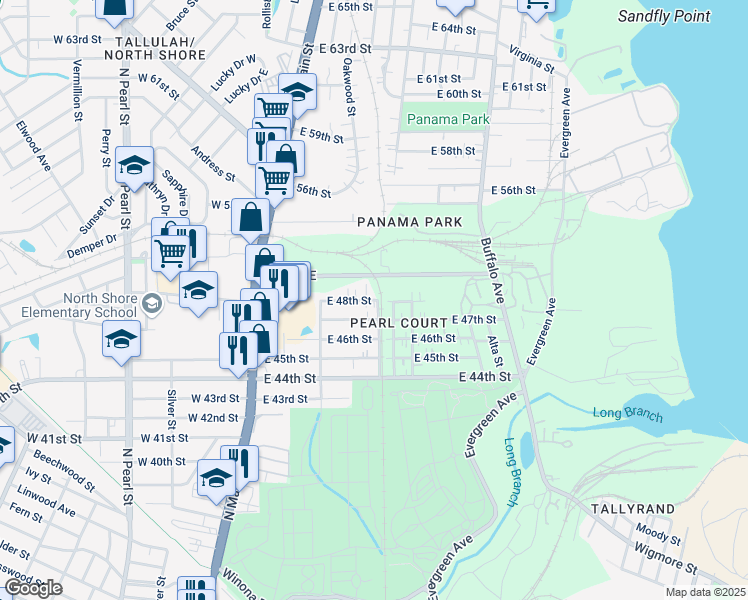 map of restaurants, bars, coffee shops, grocery stores, and more near East 48th Street in Jacksonville